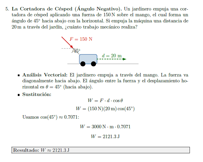 Trabajo Mecánico - Ejercicio del Libro