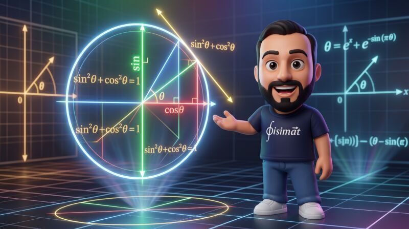 Ing. Carlos Julián explicando las identidades trigonométricas fundamentales en el círculo unitario en Fisimat 3D