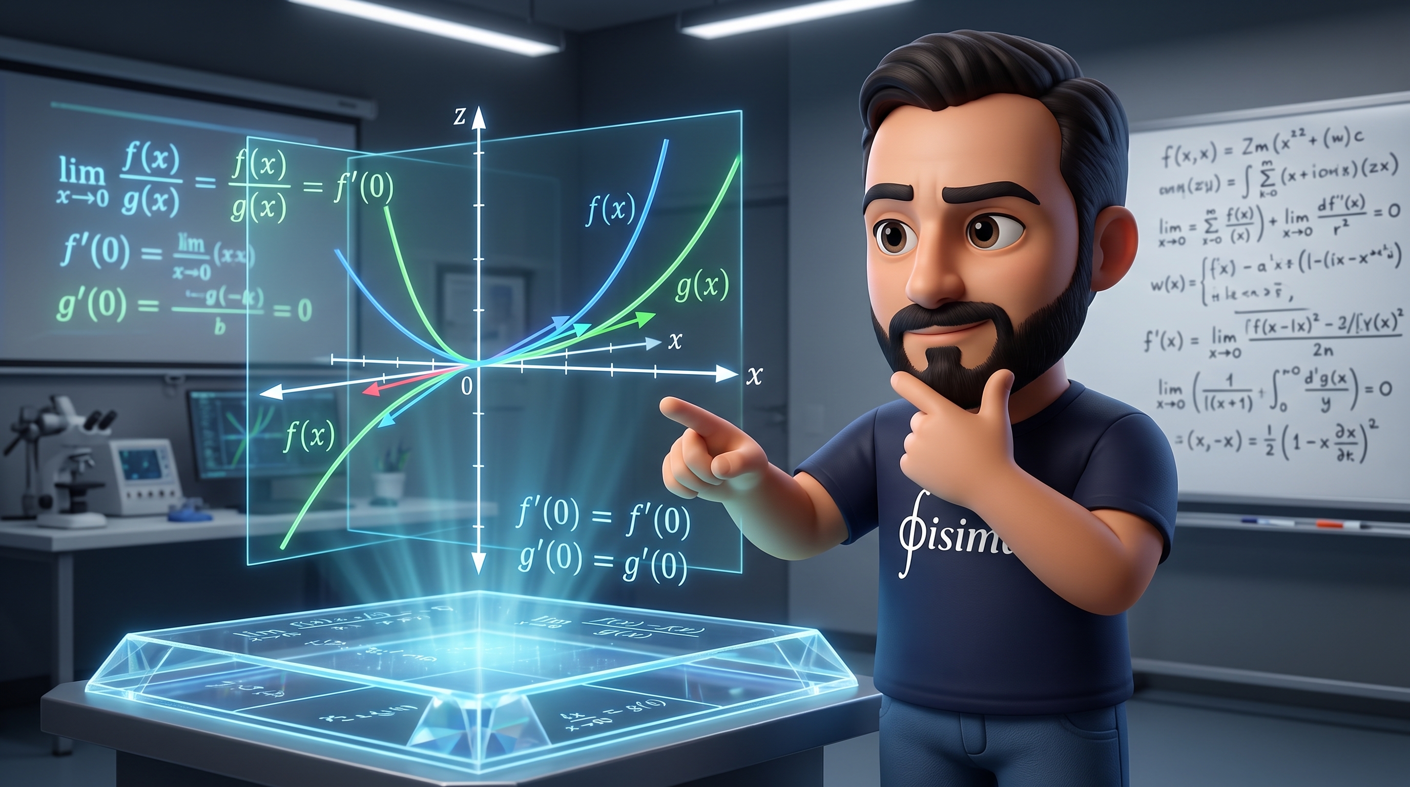 Regla de L'Hôpital y Límites Indeterminados - Explicación 3D Fisimat