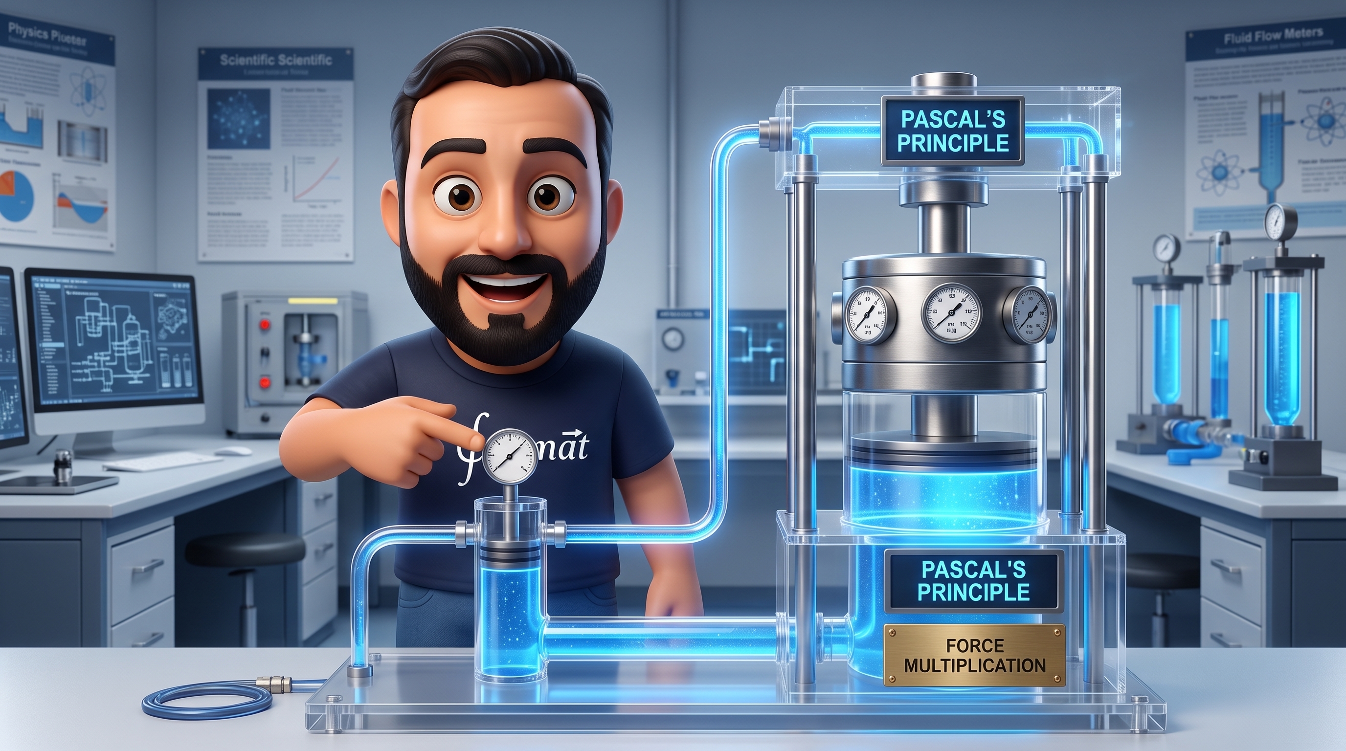 Principio de Pascal y Prensa Hidráulica - Explicación 3D Fisimat